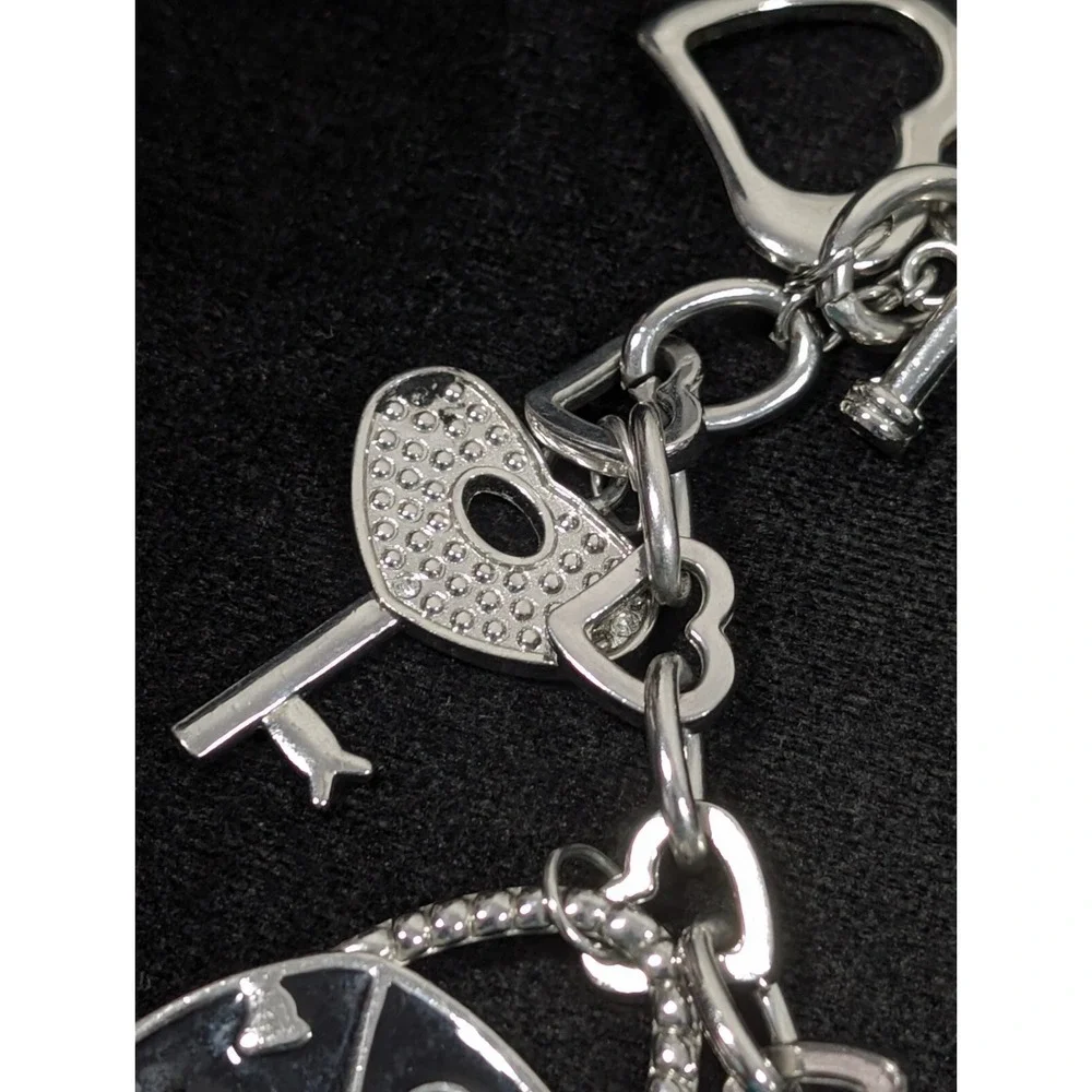 Ashley Stewart Charm Bracelet Watch Heart‎ Butterfly Shoe New Battery 9